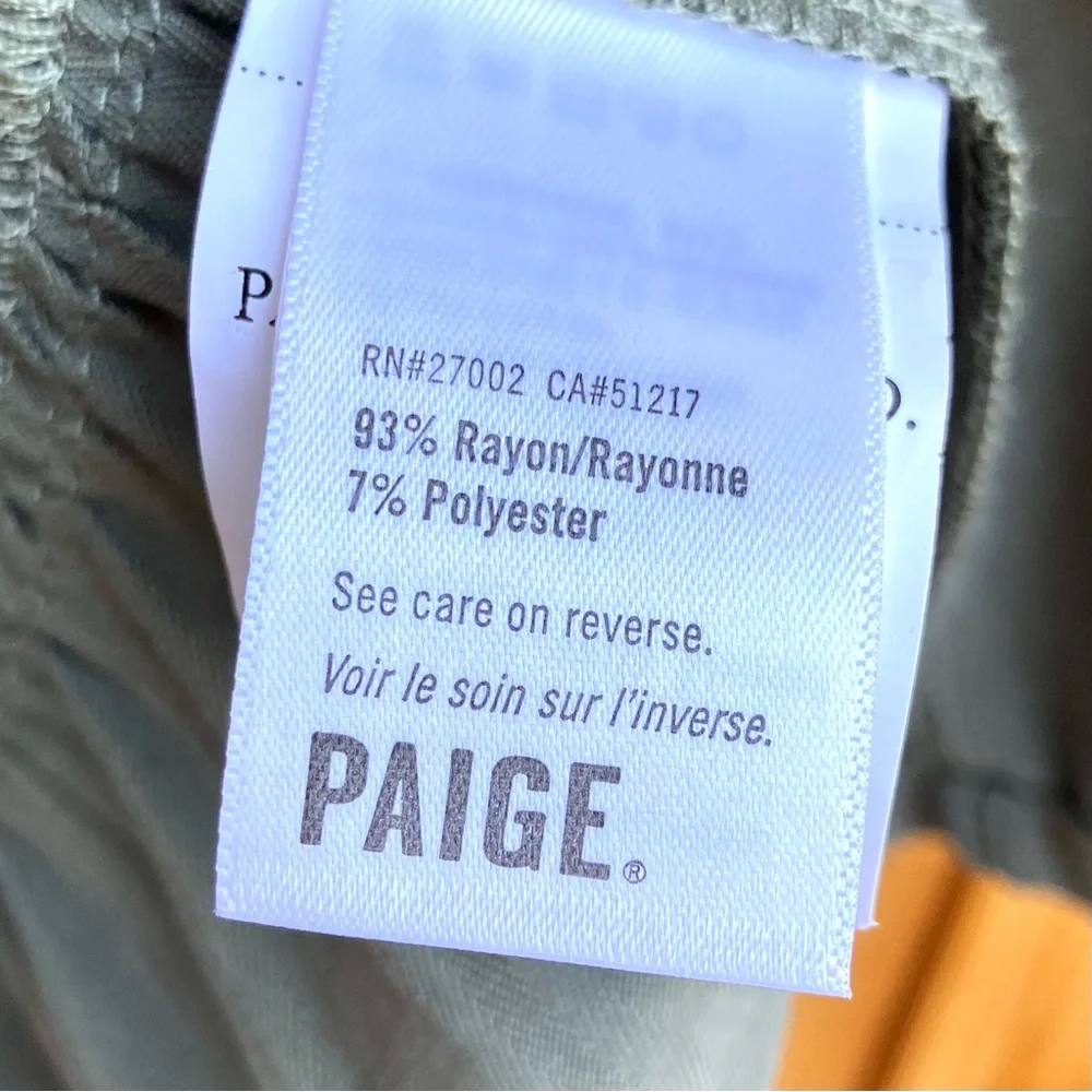 PAIGE Olive Green Short Sleeve Wrap Dress NWT